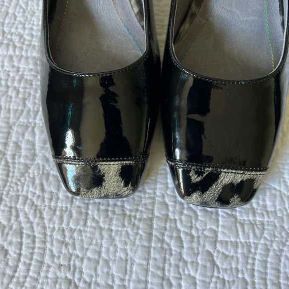 New ALLBITEFO Women’s Patent Black animal Detail size 7.5 Heels - Picture 11 of 12